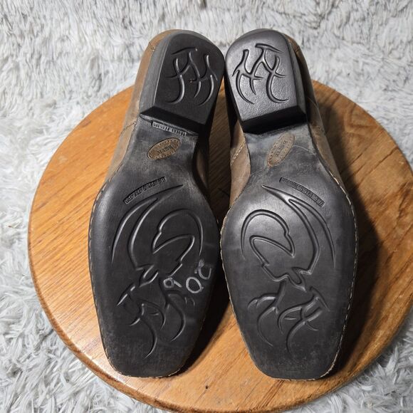 Born Womens Kinney Boot Size 9 Block Heel Shootie Brown Leather Slip On Shoe - Picture 5 of 10